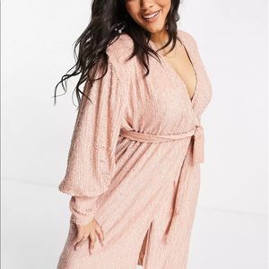ASOS sequin wrap gown ..